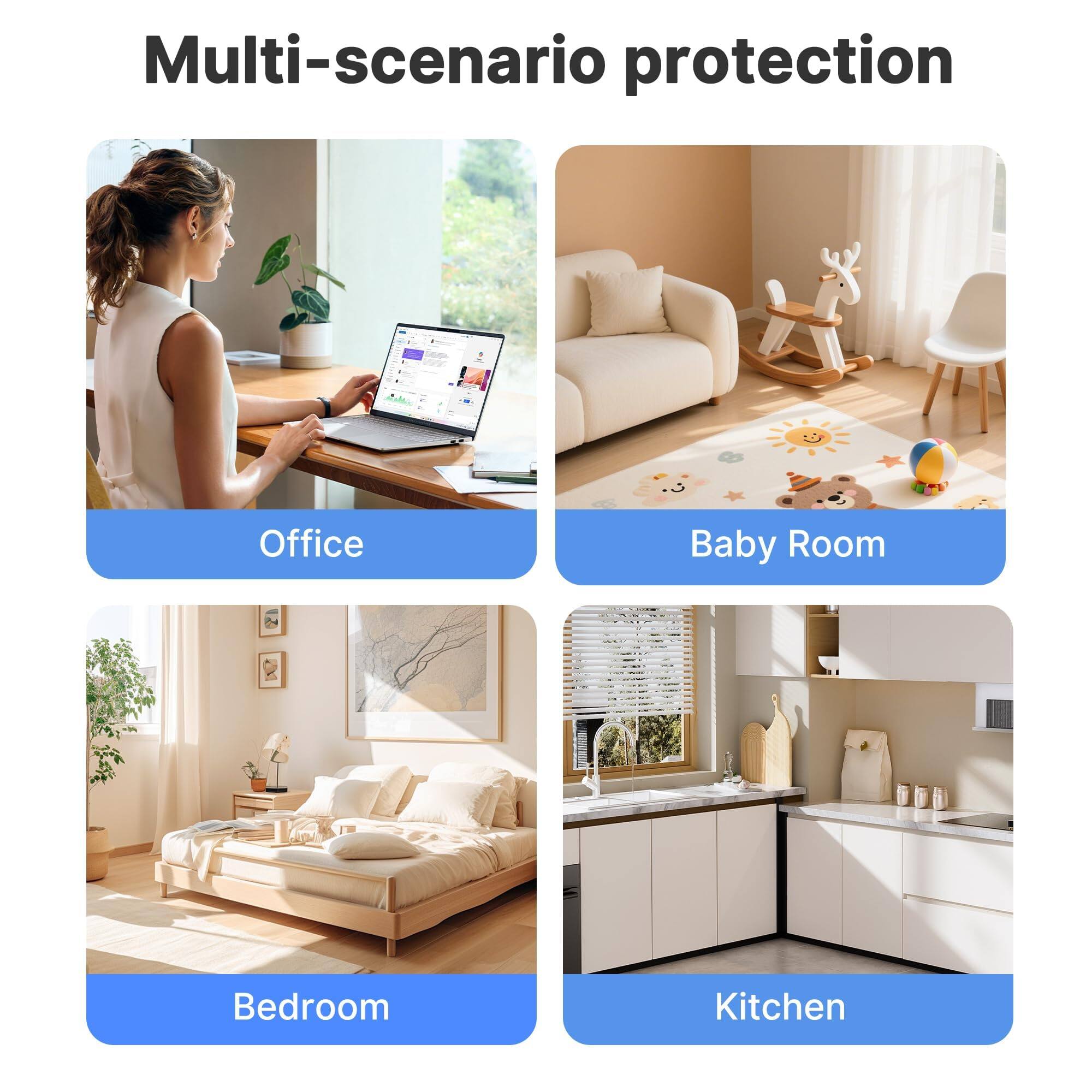 Multi-scenario protection

Office

Baby Room

Bedroom

Kitchen