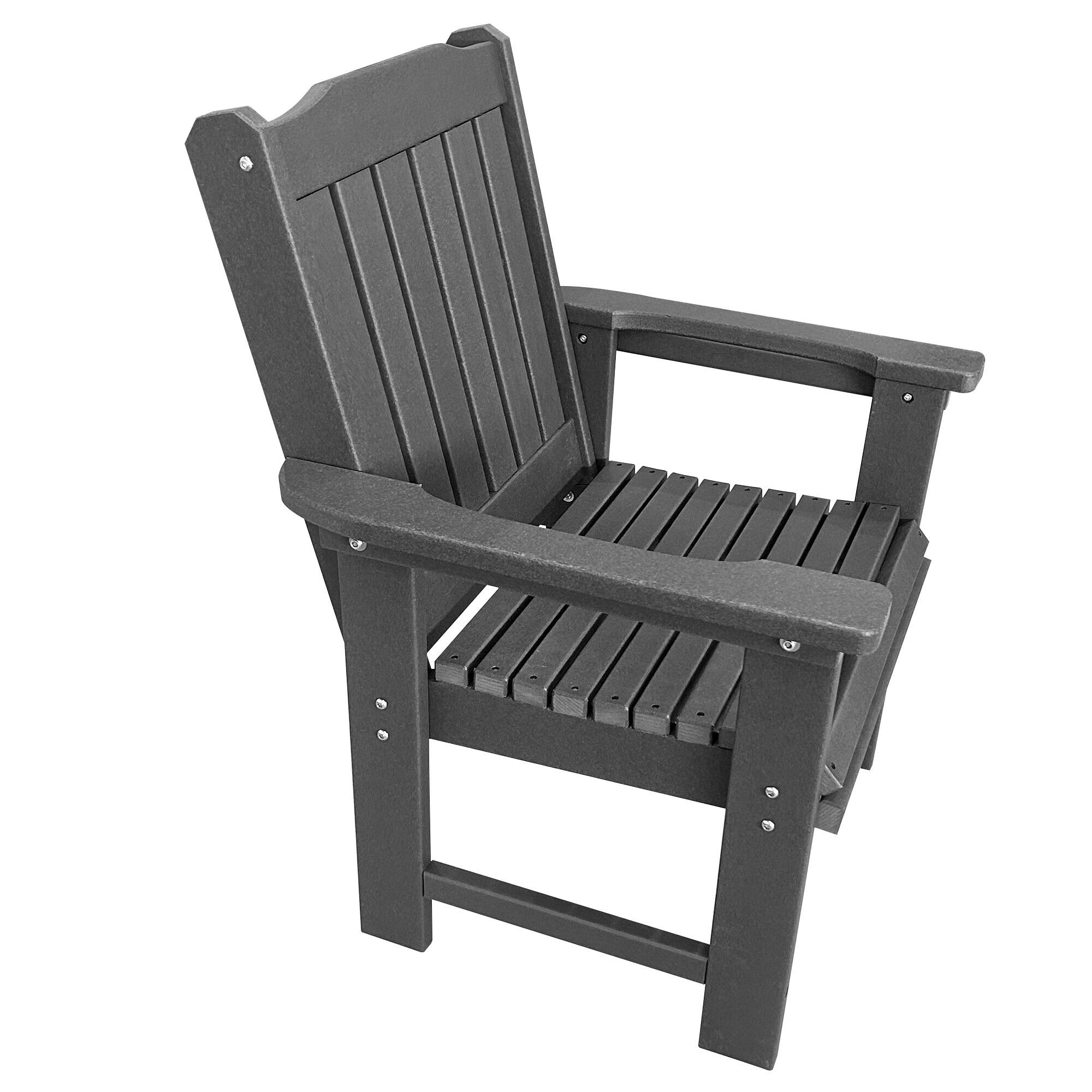 Alt View 5. Fortune Candy - HDPE Patio Dining Chair with 18/8 Stainless Steel Hardware,Heavy-Duty Outdoor Seating,600-Lb Capacity for Garden & Yard - Gray.