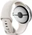 The image features a white watch face with a black background. The watch is a Pixel watch from Google, and it has a heart rate sensor and an EDA sensor. The watch face is 45mm in size and is water-resistant up to 50 meters. The watch is designed to track various health and fitness metrics, making it a useful tool for those who want to monitor their well-being.