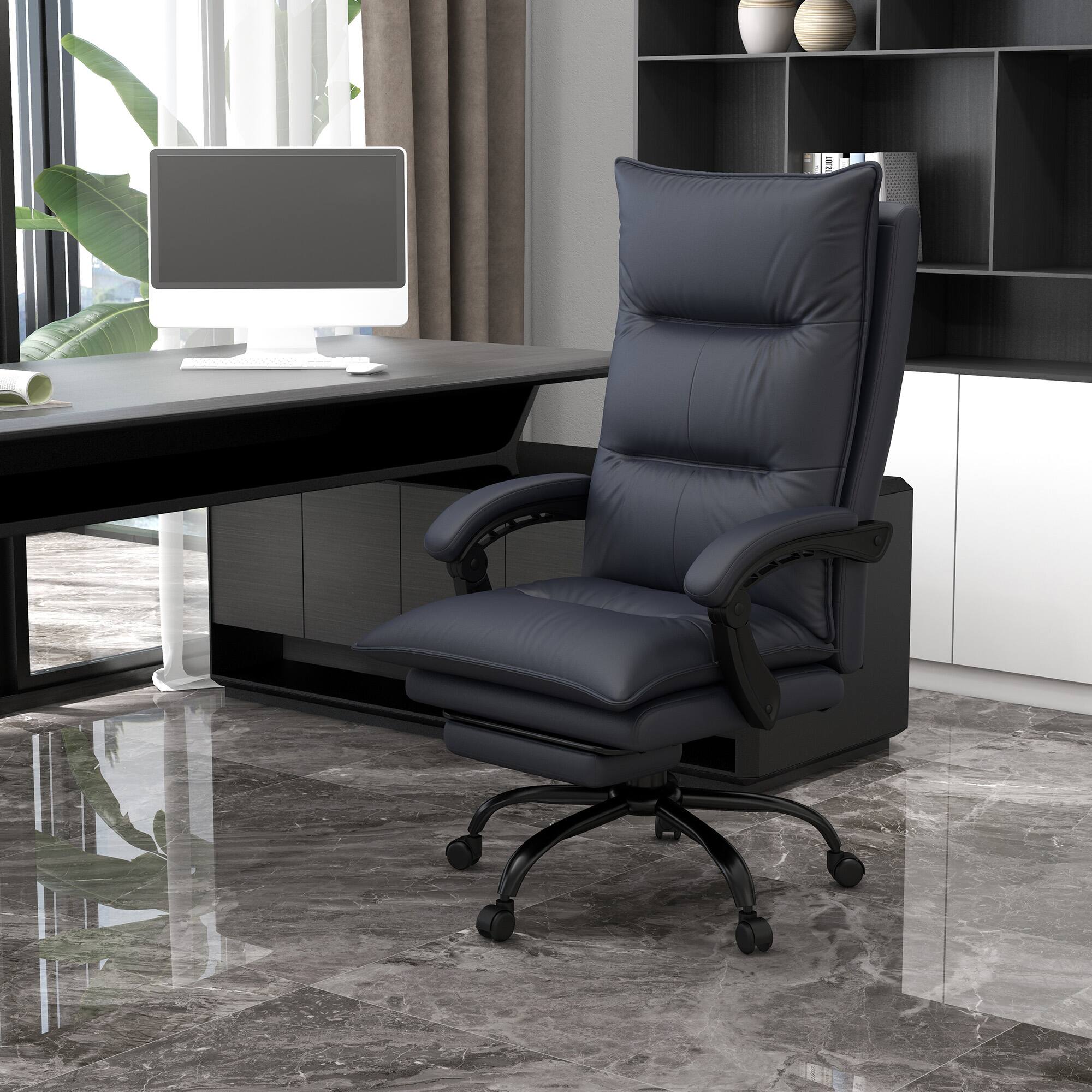Alt View 1. Vinsetto - Massage Office Chair with 6 Vibration Points, Executive Computer Desk Chair, Heated Reclining Chair - Charcoal Gray.