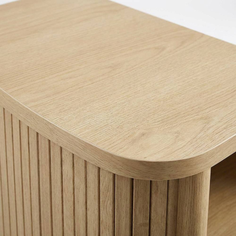 Back. FurniFact - Brown Nightstand with Open Storage and Modern Design - Brown.