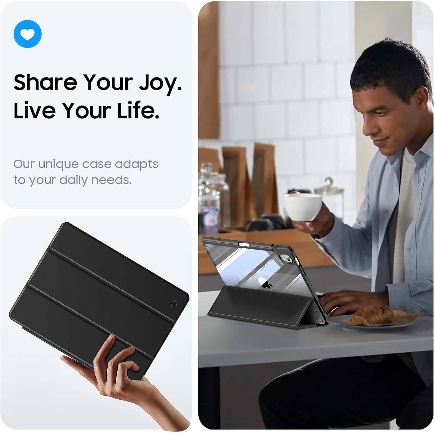 Share Your Joy.  
Live Your Life.  

Our unique case adapts to your daily needs.