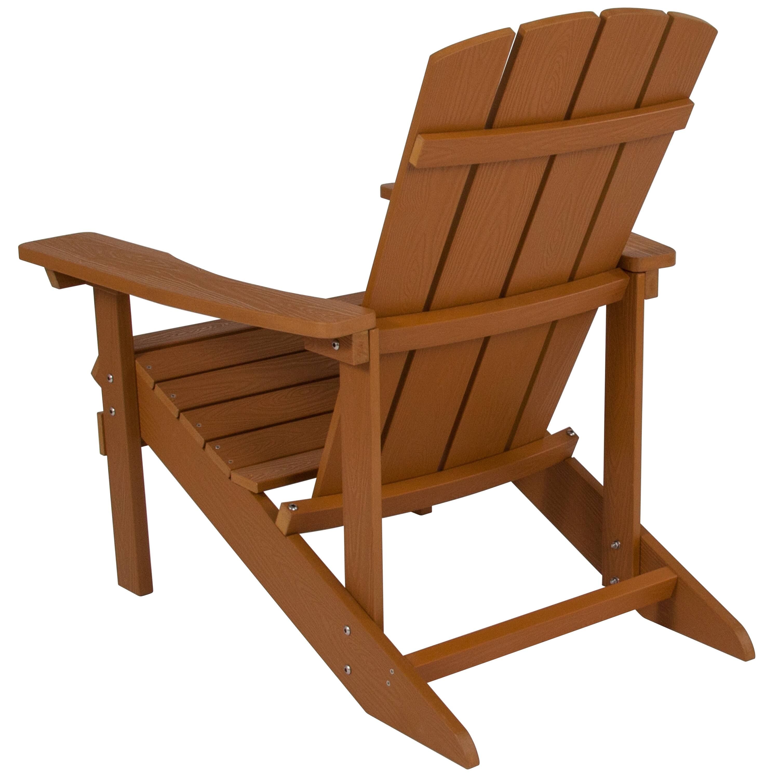 Alt View 5. Emma + Oliver - All-Weather Poly Resin Wood Adirondack Chair - Teak.