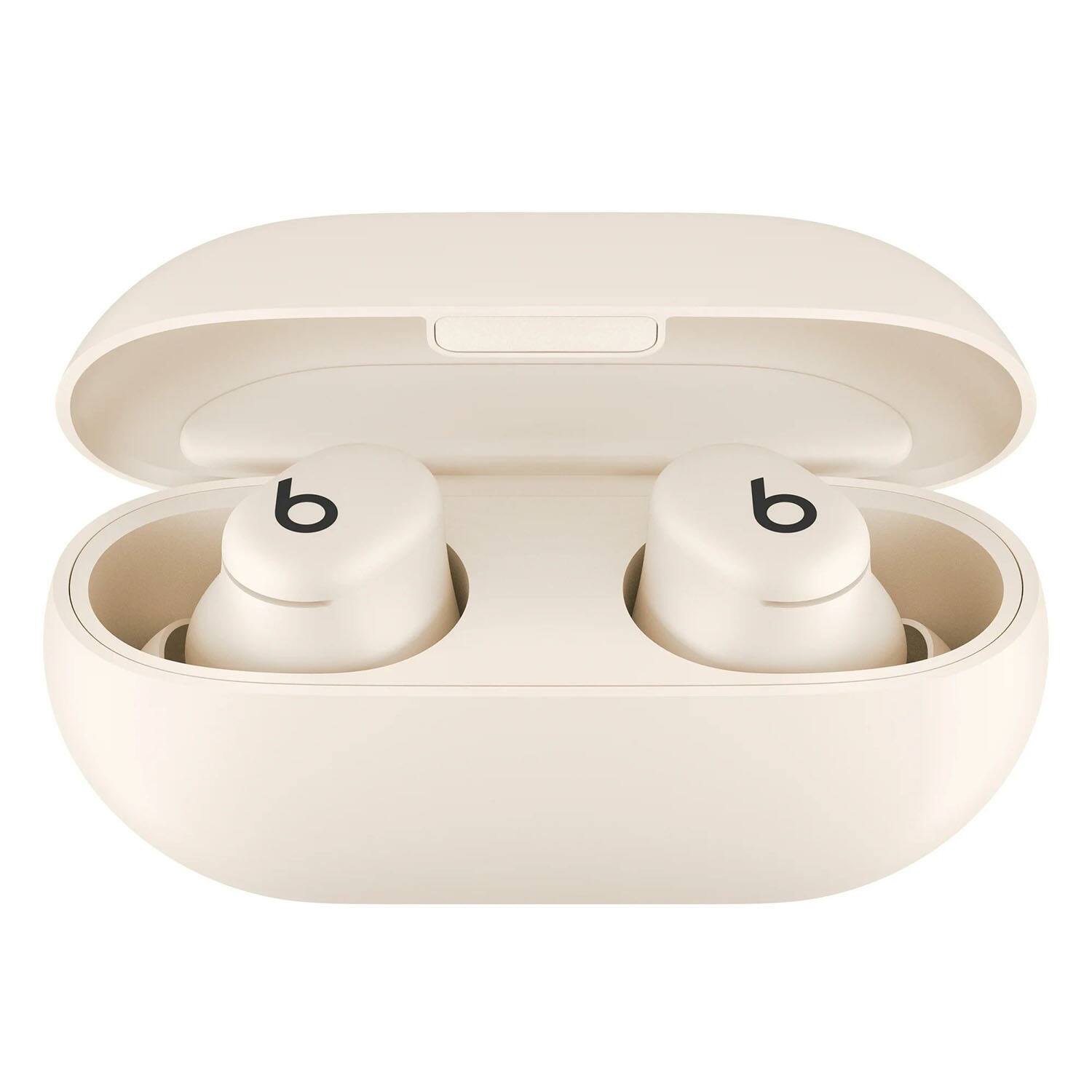 Left. Beats - Beats Solo Buds Bluetooth Wireless Noise Cancelling Earbuds with Charging Case - Matte Ivory - Black.