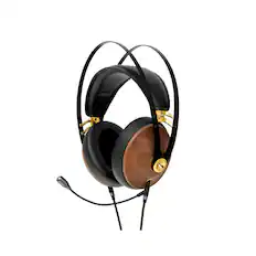 Front. Meze Audio - Meze Audio 99 Classic Headphones With Boom Mic - Walnut Silver - Gold.