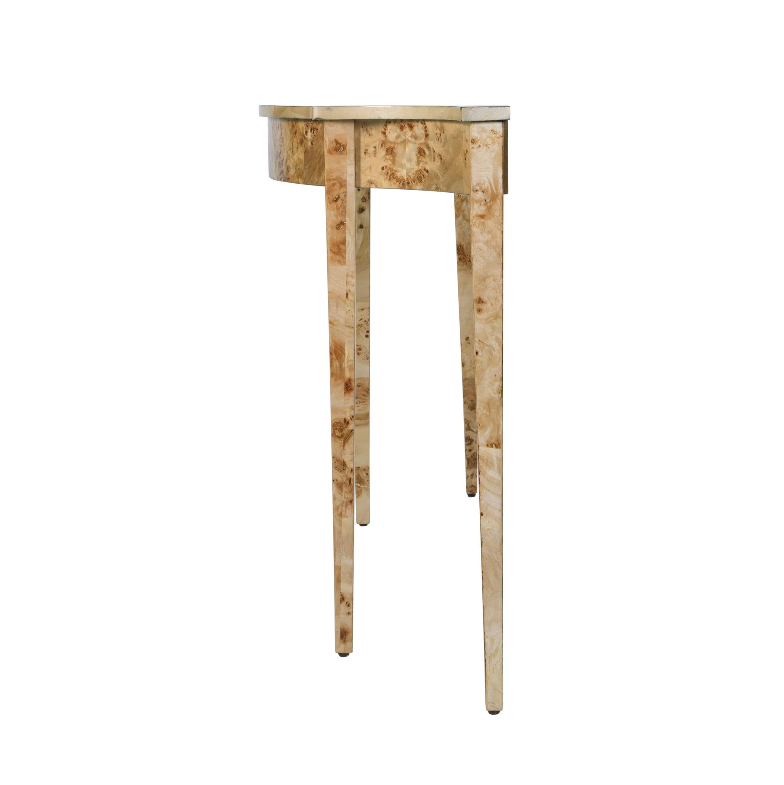Left. Butler Specialty - Chester 54 in W Demilune Wood Traditional Console Table - Light Brown.