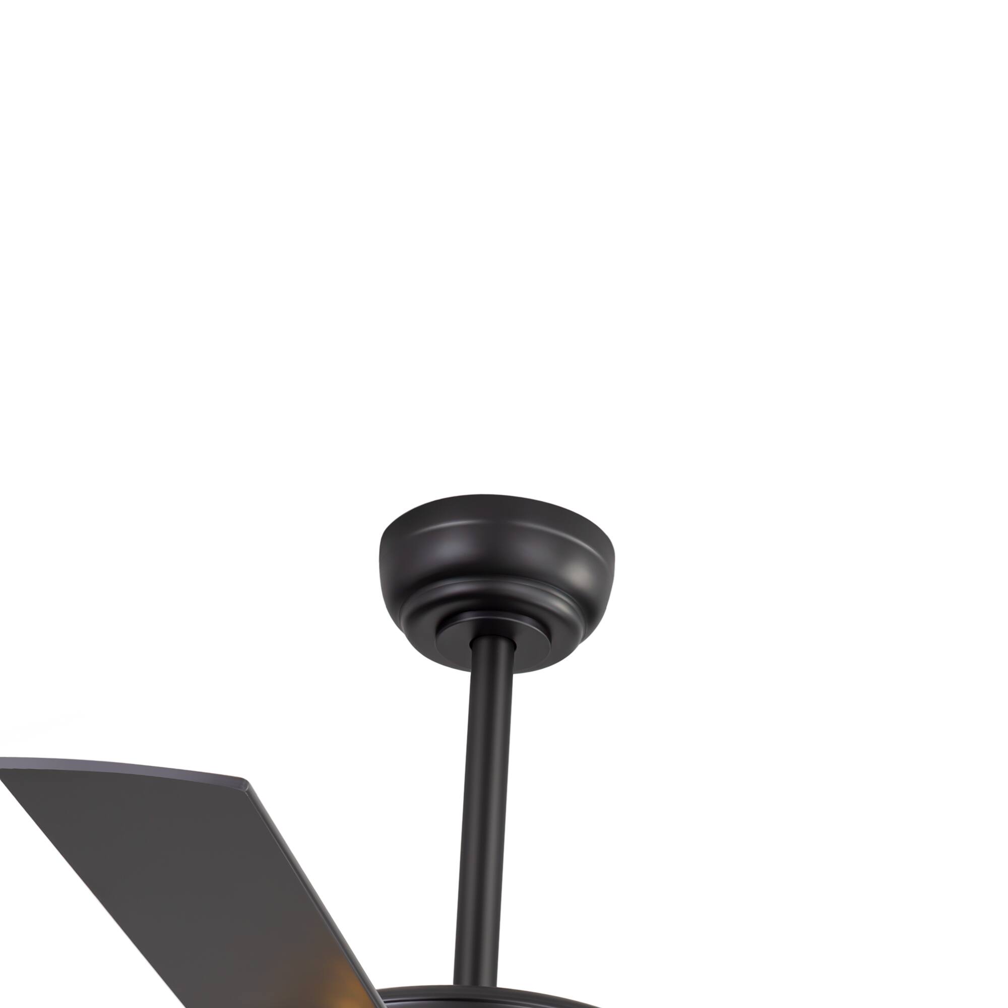 Alt View 9. Breezary - 52 Inch Ceiling Fan with Light, Crystal Drum Shade, 5 Dual-Finish Blades, Remote, 5&10 Inch Downrods - matte black and walnut.