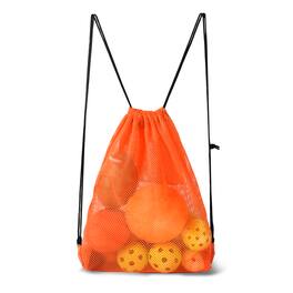 GSE Games & Sports Expert - 19"x15" Mesh Drawstring Backpack Bag for Sports Gym Gear, Backpacking, Camping Gear, Travel - Orange