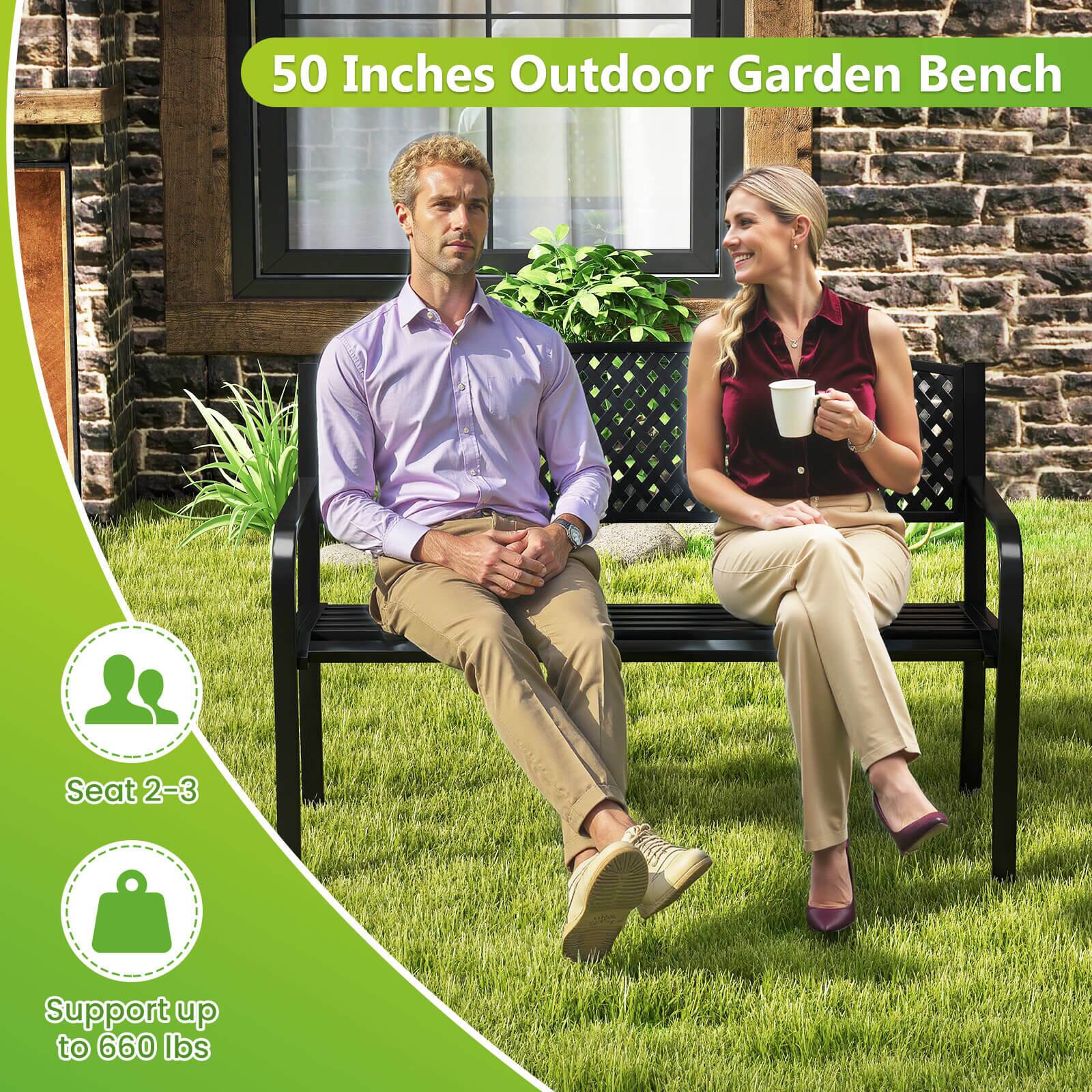 50 Inches Outdoor Garden Bench

Seat 2-3

Support up to 660 lbs