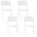 Alt View 6. Costway - Modern Dining Chairs Set of 4 with Tilted Backrest & Sturdy Metal Legs Plastic - White.