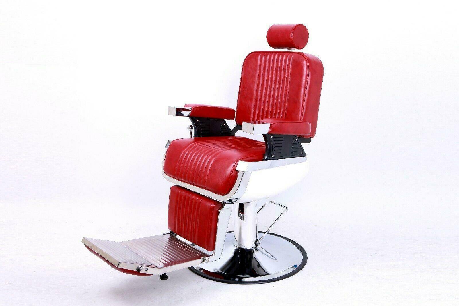 Alt View 4. Winado - Heavy Duty Vintage Barber Chair All Purpose Hydraulic Reclining Salon Beauty Chair with Footrest & Headrest, 360° Swivel - Red.