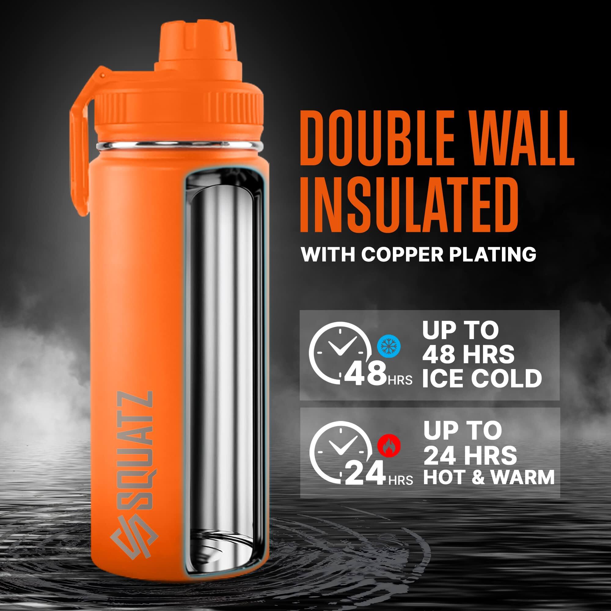 DOUBLE WALL INSULATED WITH COPPER PLATING  
SQUATZ  
UP TO 48 HRS ICE COLD  
UP TO 24 HRS HOT & WARM