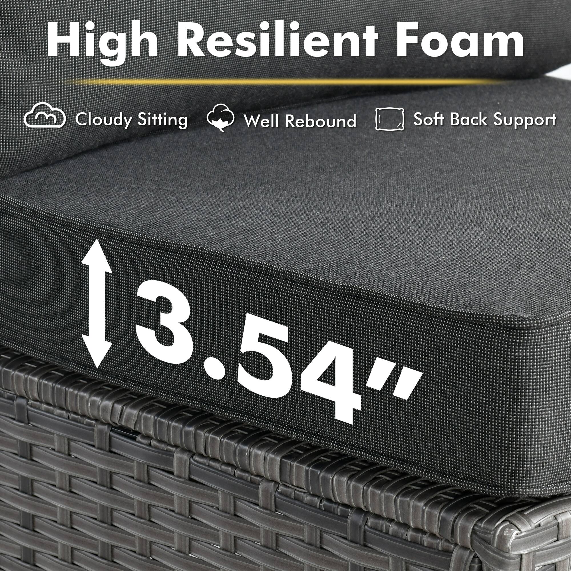 High Resilient Foam

Cloudy Sitting  
Well Rebound  
Soft Back Support

13.54"
