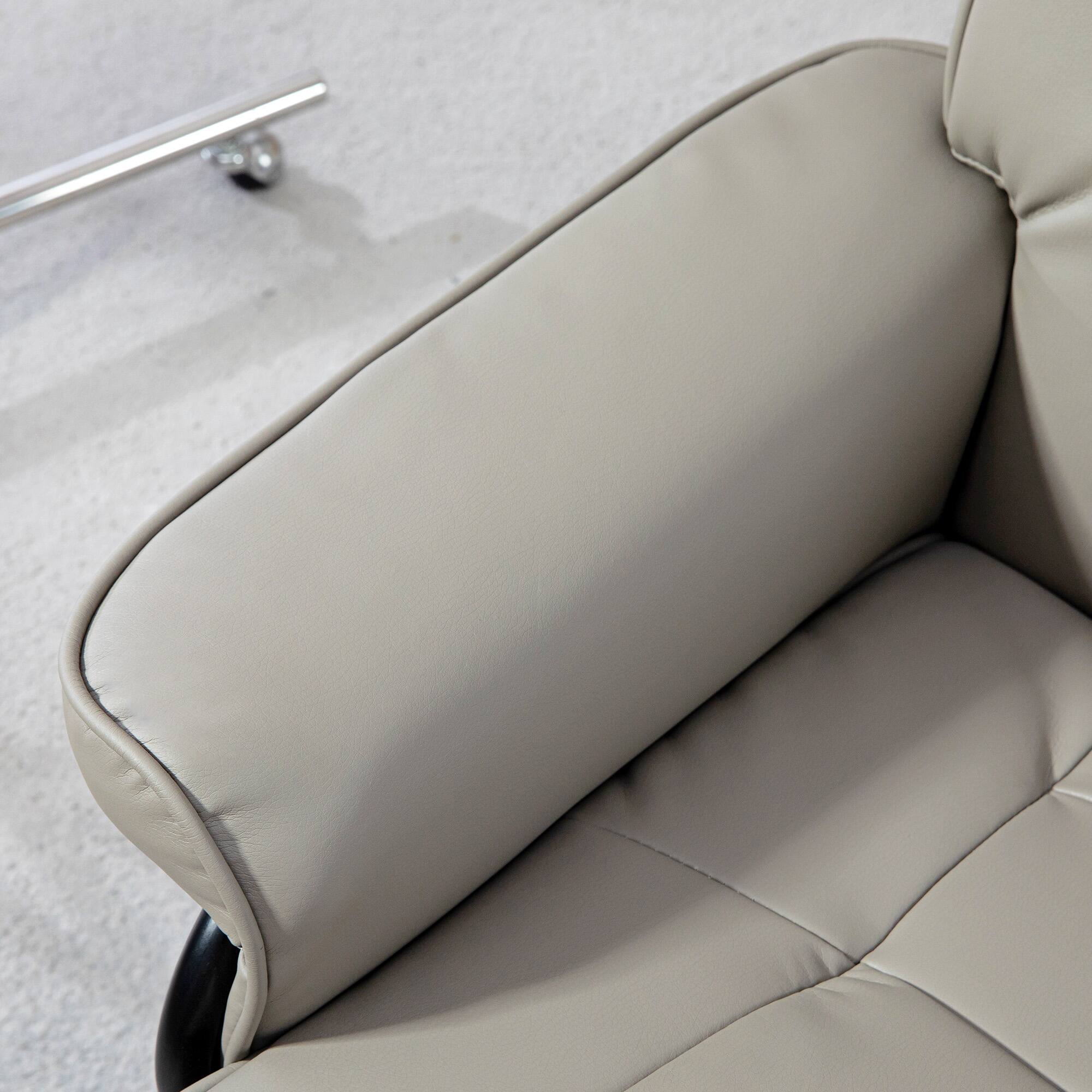 Angle. TinyHomie - Recliner with Ottoman Swivel Recliner Chair and Ottoman Faux Leather Reclining Chair with High Back and Wood Frame Gray - Gray.