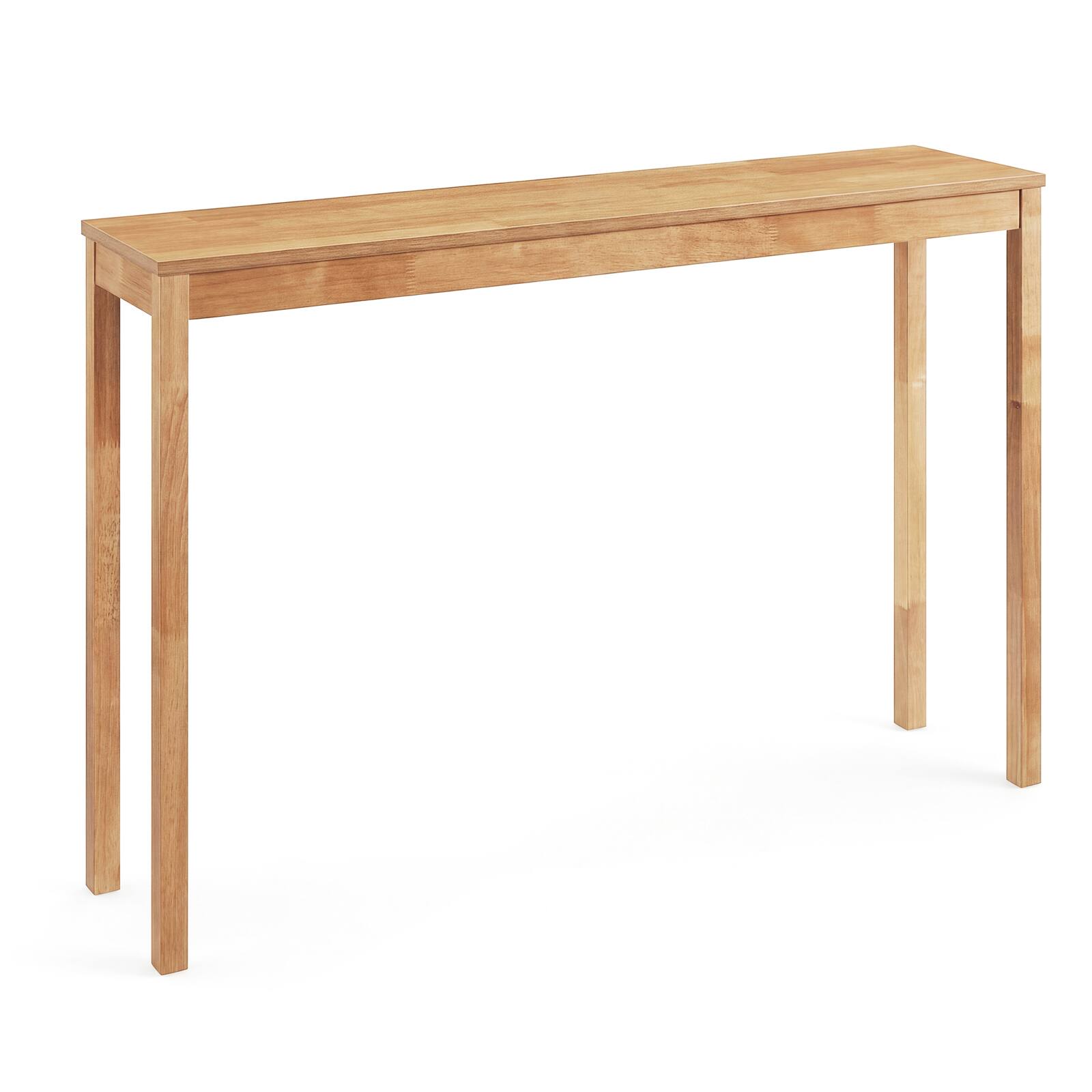Alt View 8. Gymax - Gymax 48'' Modern Farmhouse Sofa Table w/Thickened Top & Solid Wood Legs for Entryway Natural - Yellow.