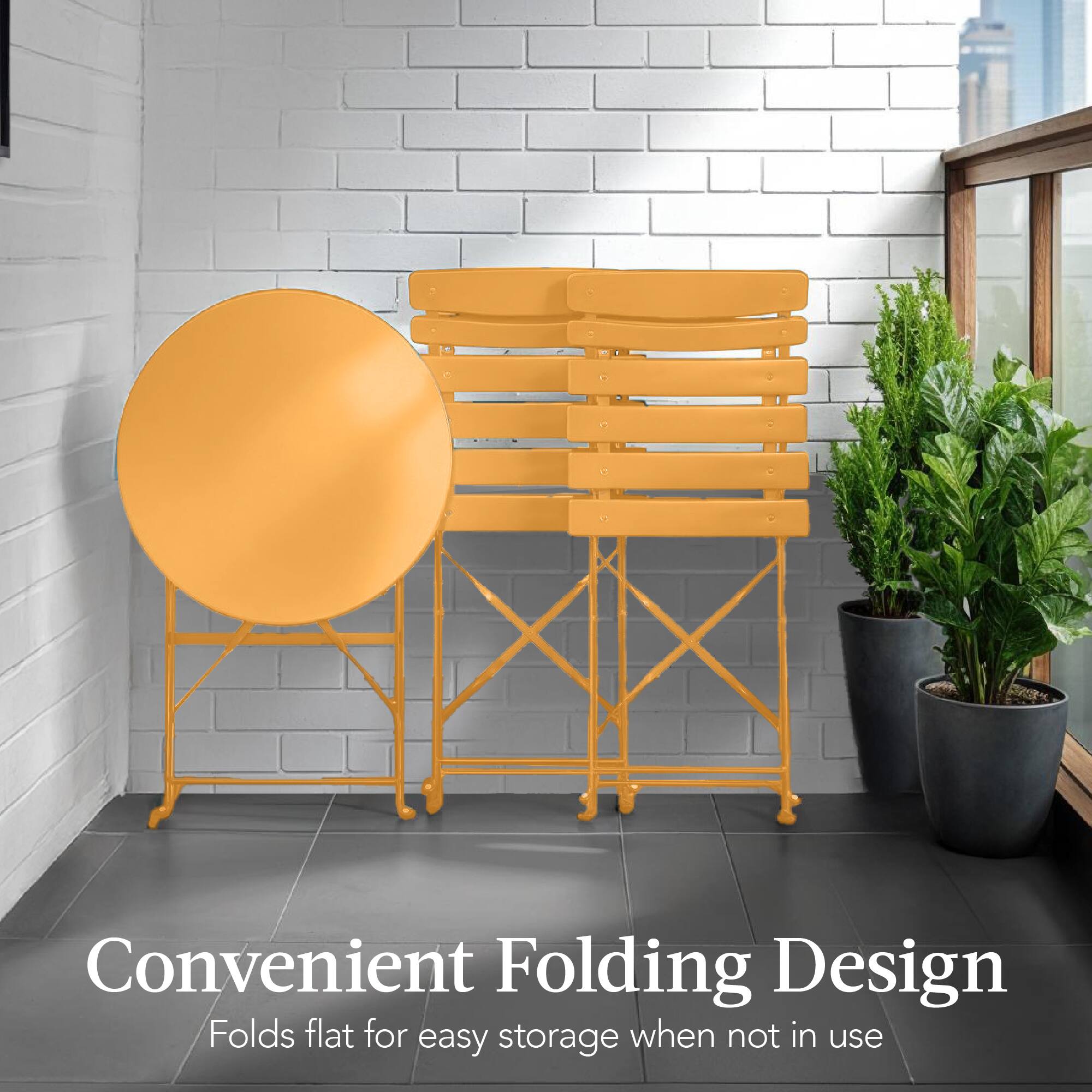 Convenient Folding Design  
Folds flat for easy storage when not in use