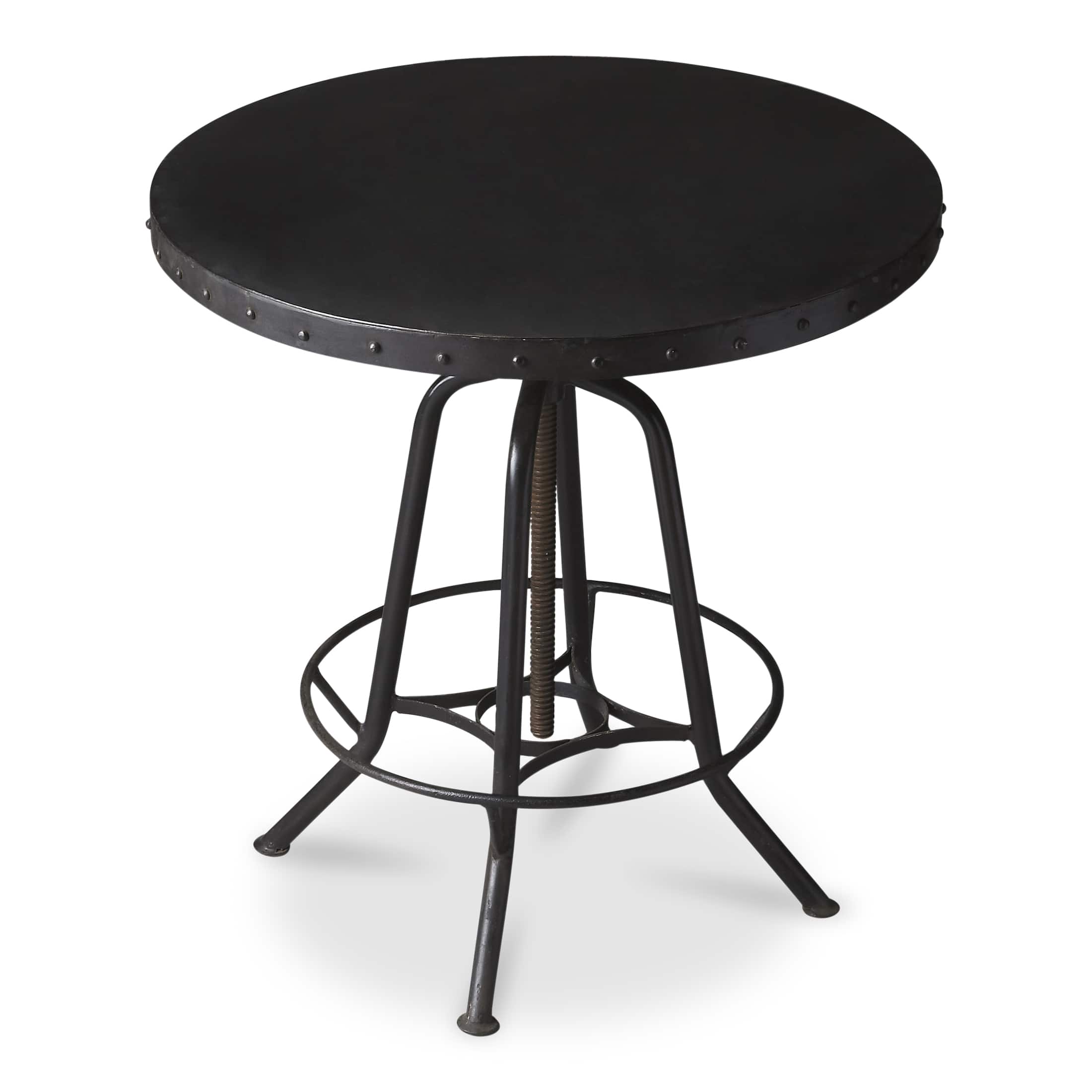 Butler Specialty - EngleWood 29 in. W Round Metal Industrial Hall/Pub Table with Foot Support - Black