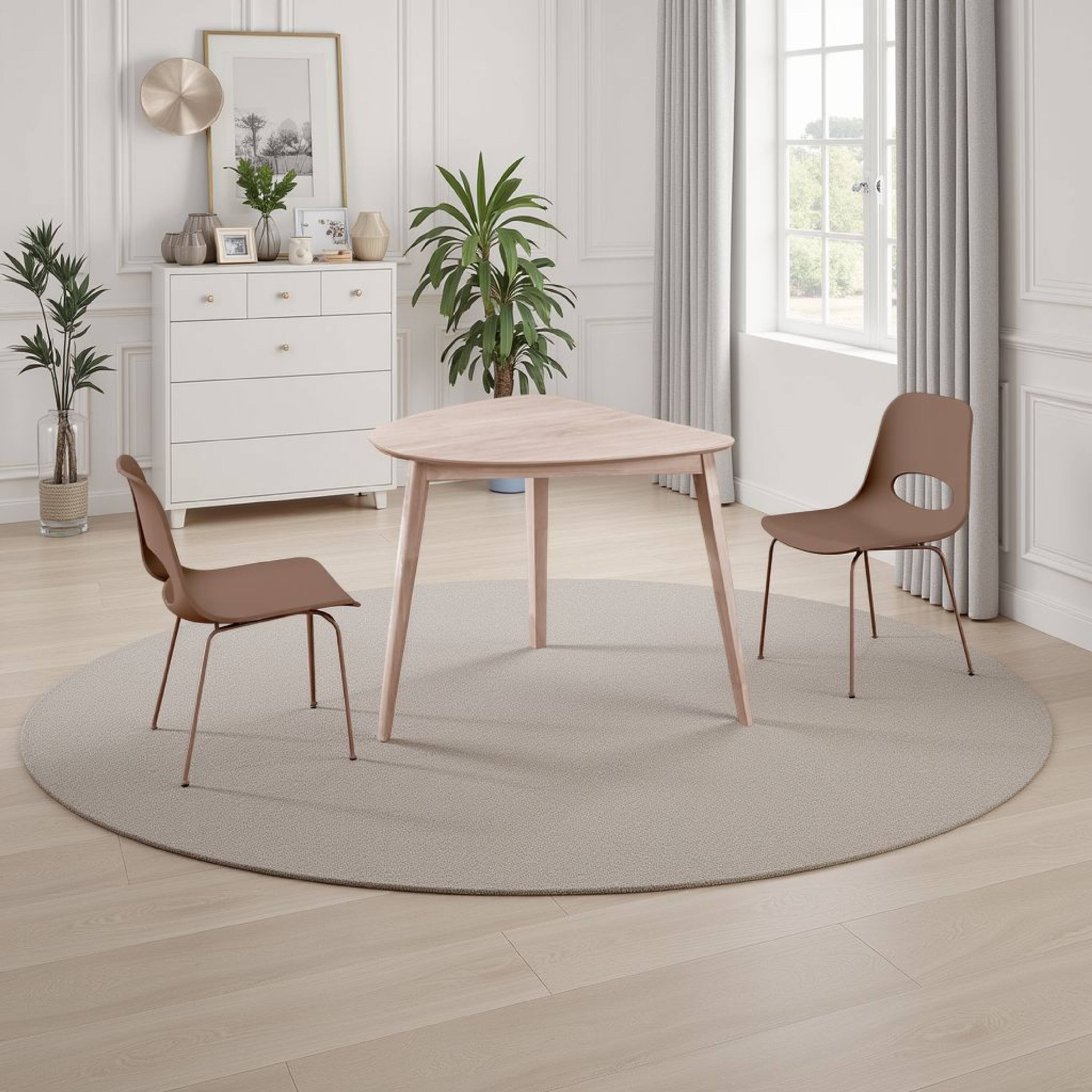 Alt View 2. Manhattan Lane - Scar Corner Dining Table, Curved Angle Design Wood 35 Inch - White.