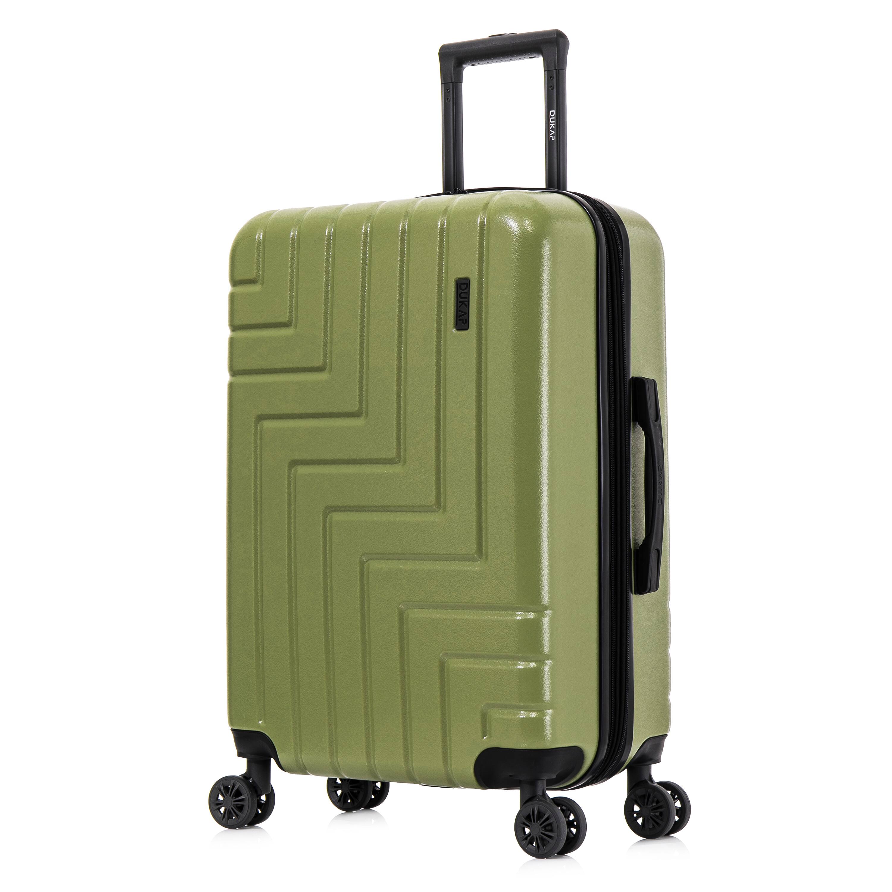 Front. DUKAP - Zahav Lightweight Hardside Spinner Luggage 24" - GREEN.