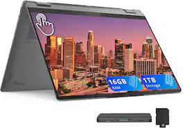 Lenovo - Yoga 7i 2-in-1 16" 2K Touch Laptop,Intel Core Ultra 5 226V,16GB RAM,512GB SSD+512GB Docking Station,Win 11 - Gray
