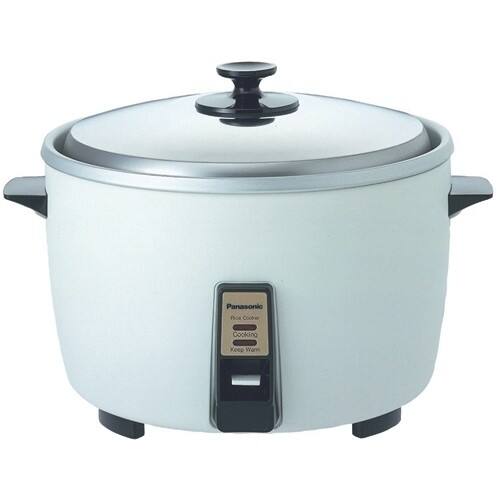 Front Standard. Panasonic - Rice Cooker - Silver Lid, White.