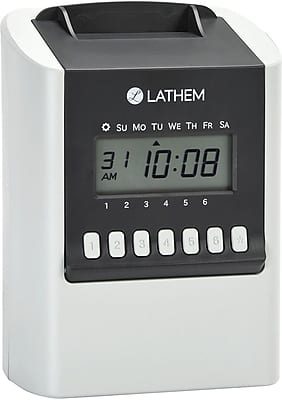 Lathem - Automatic Calculating Time Clock - White
