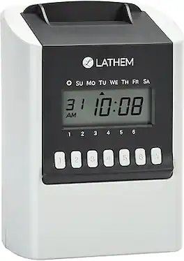 Lathem - Automatic Calculating Time Clock (700E) - White