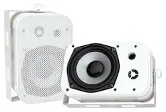 Front. PyleHome - 5.25" 400W Indoor/Outdoor Speakers (Pair) - White.