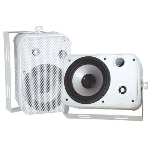 Front. PYLE - PylePro 2-way Indoor/Outdoor Speaker - Pack of 2 - white.