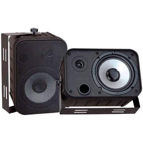 Front. PYLE - PylePro PDWR50B Indoor/Outdoor Waterproof Speakers - Black.