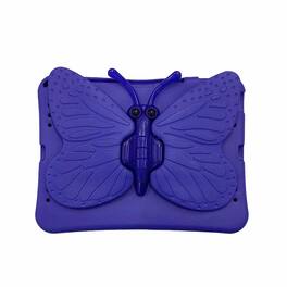 Dteck - Butterfly Case for iPad A16 11th Gen 2025/iPad 10th Gen 10.9" 2022,Rotatable Stand Shockproof EVA Foam Kids-Proof Cover - Purple