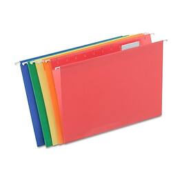 Staples - Reinforced Hanging File Folders, 1/5-Cut Tab, Letter Size, Assorted Colors, 25/Box - Blue/Green/Red/Orange/Yellow