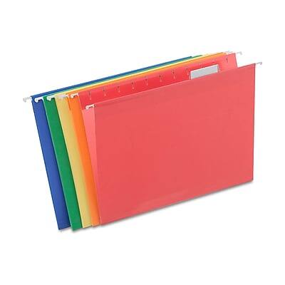 Staples - Reinforced Hanging File Folders, 1/5-Cut Tab, Letter Size, Assorted Colors, 25/Box - Blue/Green/Red/Orange/Yellow