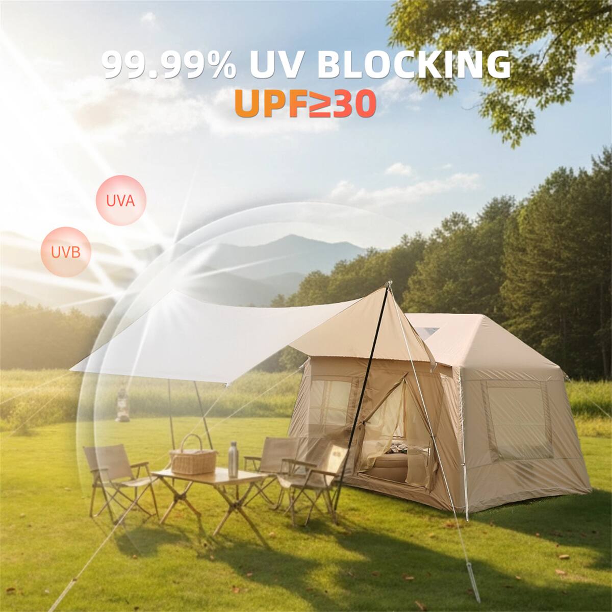 99.99% UV BLOCKING UPF≥30 UVA UVB