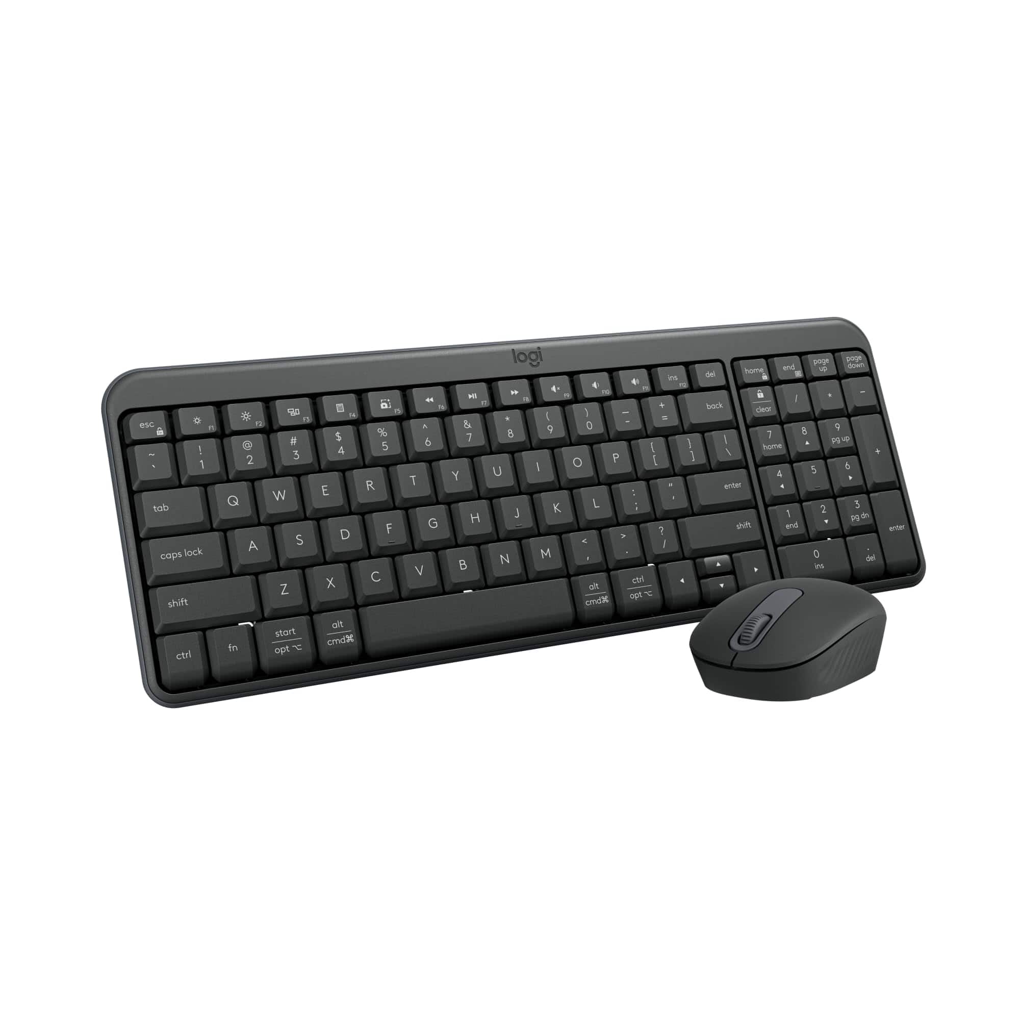Logitech - MK250 Bluetooth Wireless Keyboard and Mouse Combo - Compact, Spill-Resistant, 12-Month Battery - Graphite