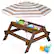 Front. Best Choice Products - Best Choice Products Kids 3-in-1 Outdoor Sand and Water Activity Picnic Table with Umbrella - Walnut/Beige - Walnut/Beige.