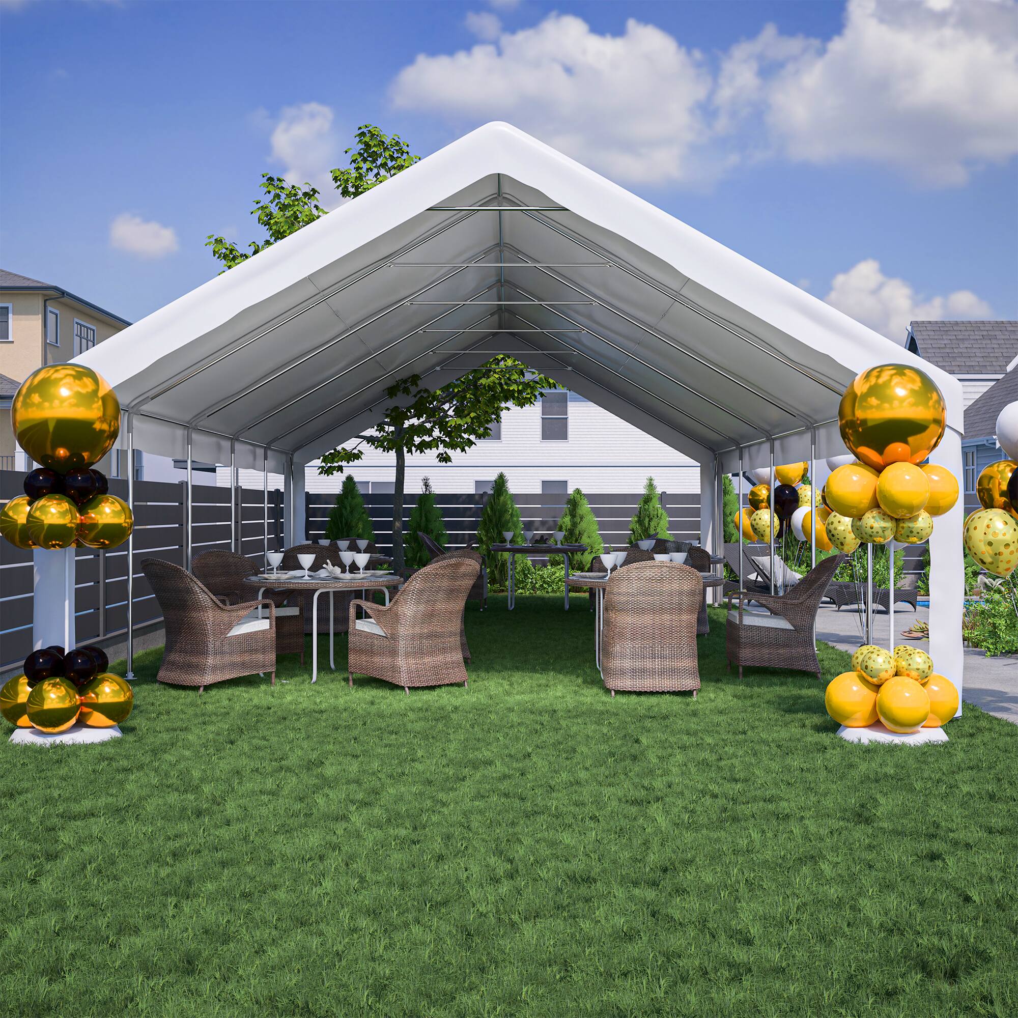 Alt View 7. Tiramisubest - 20x32 FT Large Party Tent with Removable Sidewalls & Storage Bags, Waterproof Outdoor Canopy for Camping, Weddings, BBQ.