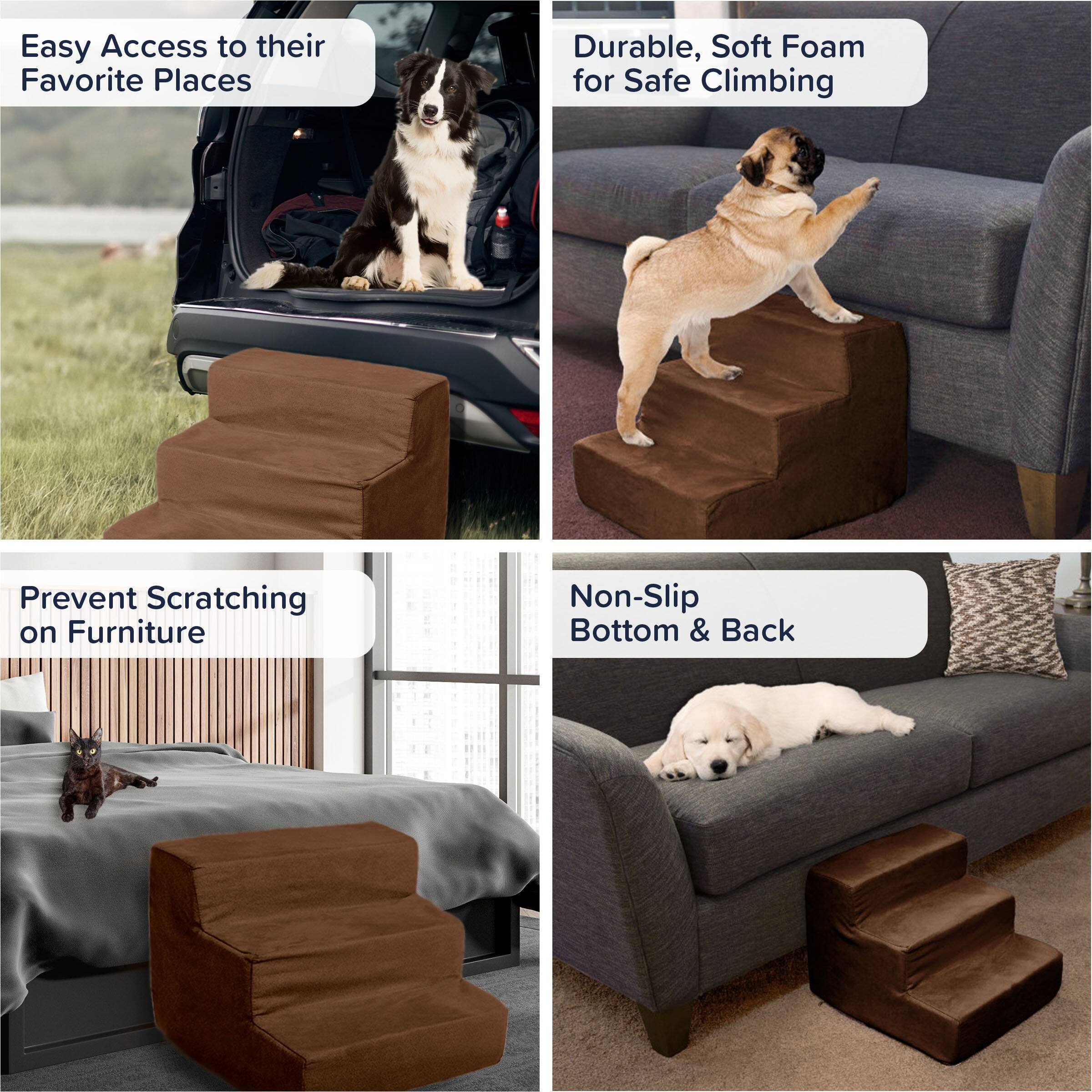 Easy Access to their Favorite Places

Durable, Soft Foam for Safe Climbing

Prevent Scratching on Furniture

Non-Slip Bottom & Back