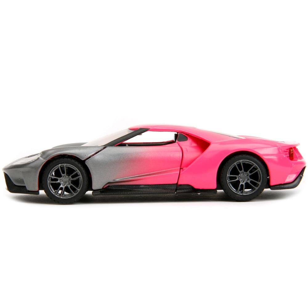 Angle. Jada - 2017 Ford GT Gray Metallic and Pink Gradient "Pink Slips" Series 1/32 - Gray Metallic and Pink Gradient.