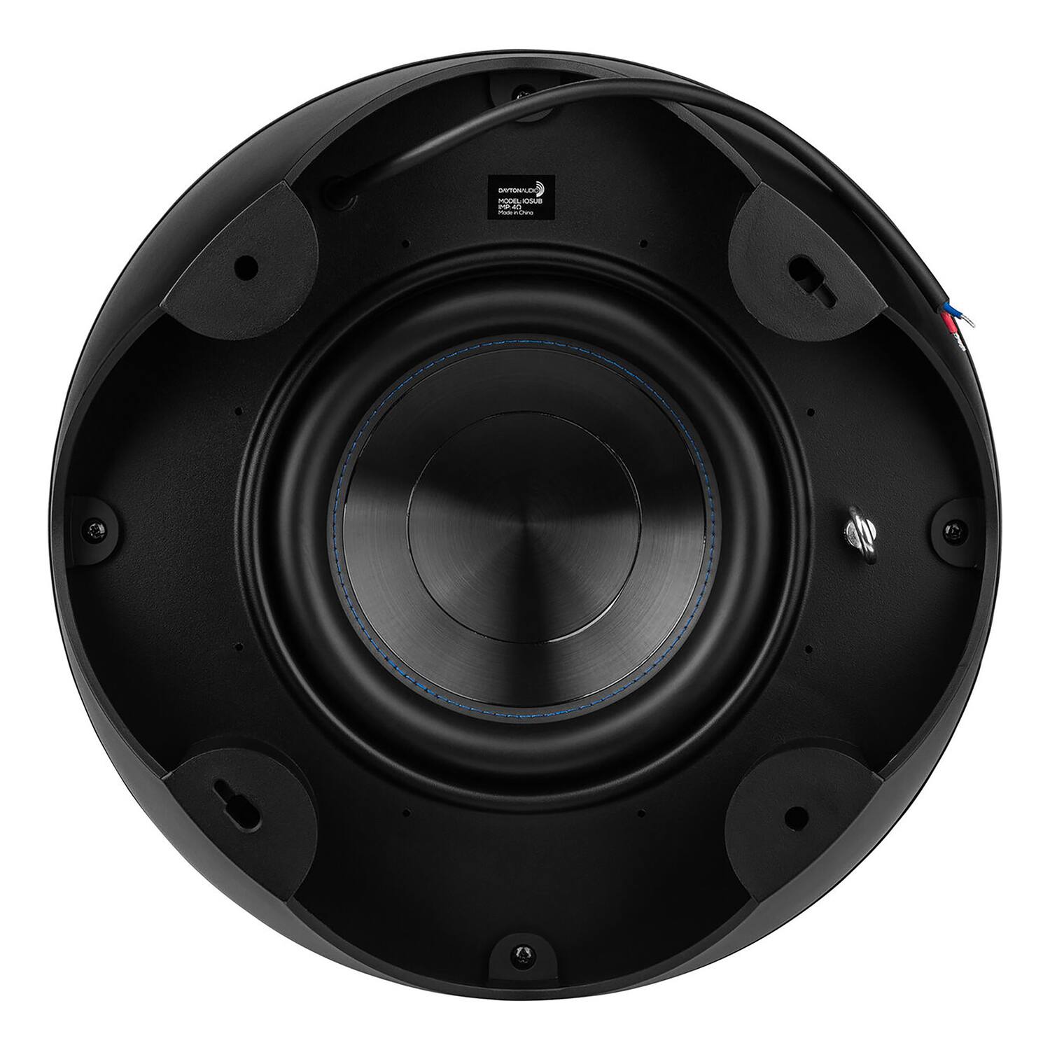 Back. Dayton Audio - IO-Series IOSUB 150W Continuous Power Indoor/Outdoor 10" Passive Subwoofer - Black.