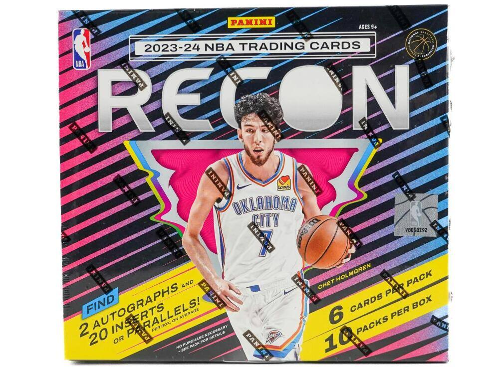 PANINI AGES 9+ 2023-24 NBA TRADING CARDS RECON

PANINI Loves NBA PANINI

OKLAHOMA CITY

FIND 2 AUTOGRAPHS OR PARALLELS! PER BOX. ON AVERAGE 20 OR MORE

NO PURCHASE NECESSARY. SEE PACK FOR DETAILS

BEE HOLMGREN

6 CARDS PER PACK

10 PACKS PER BOX