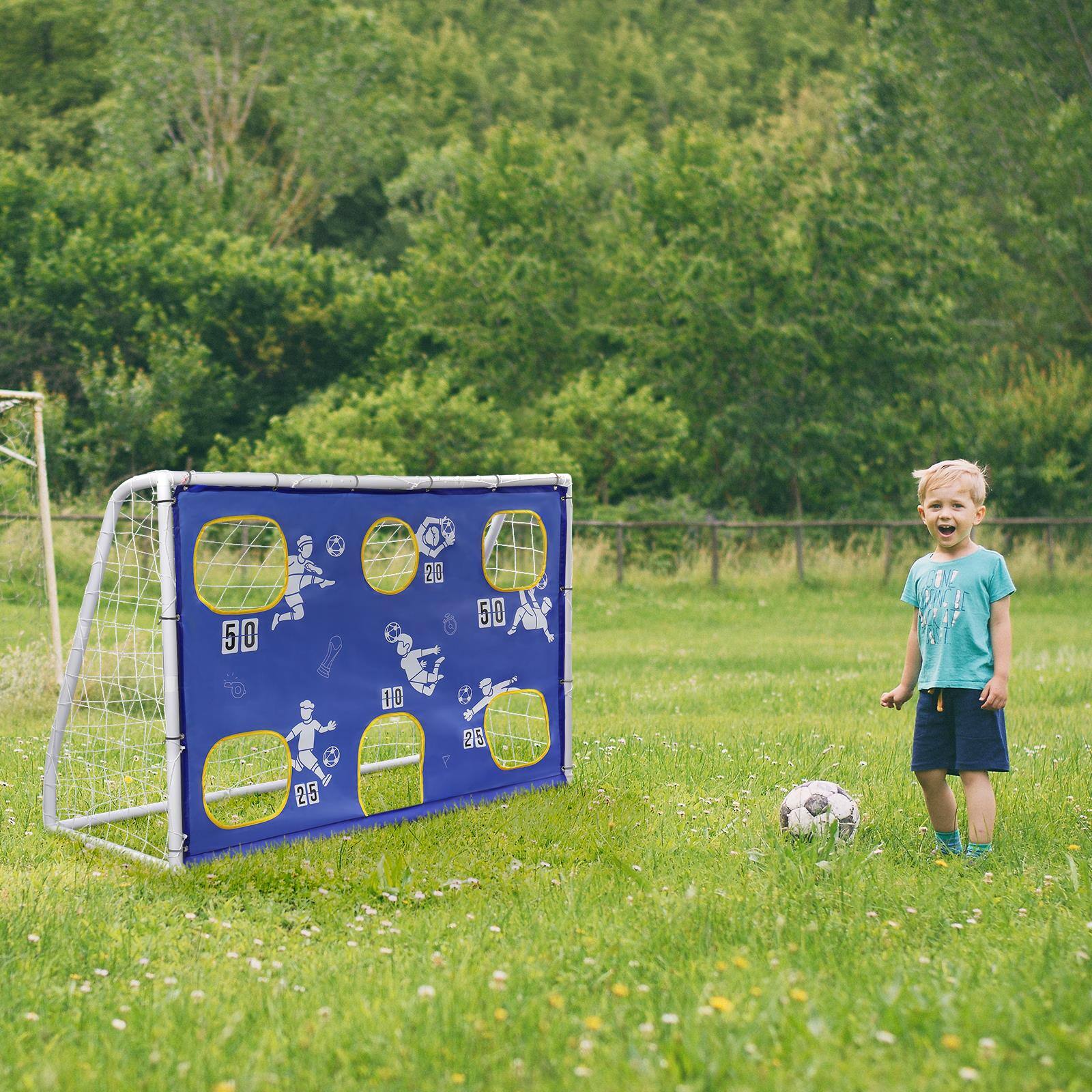 Alt View 3. Winado - Portable 3-in-1 Football Exercise Soccer Goal 6'x4' Football Net Straps - White.
