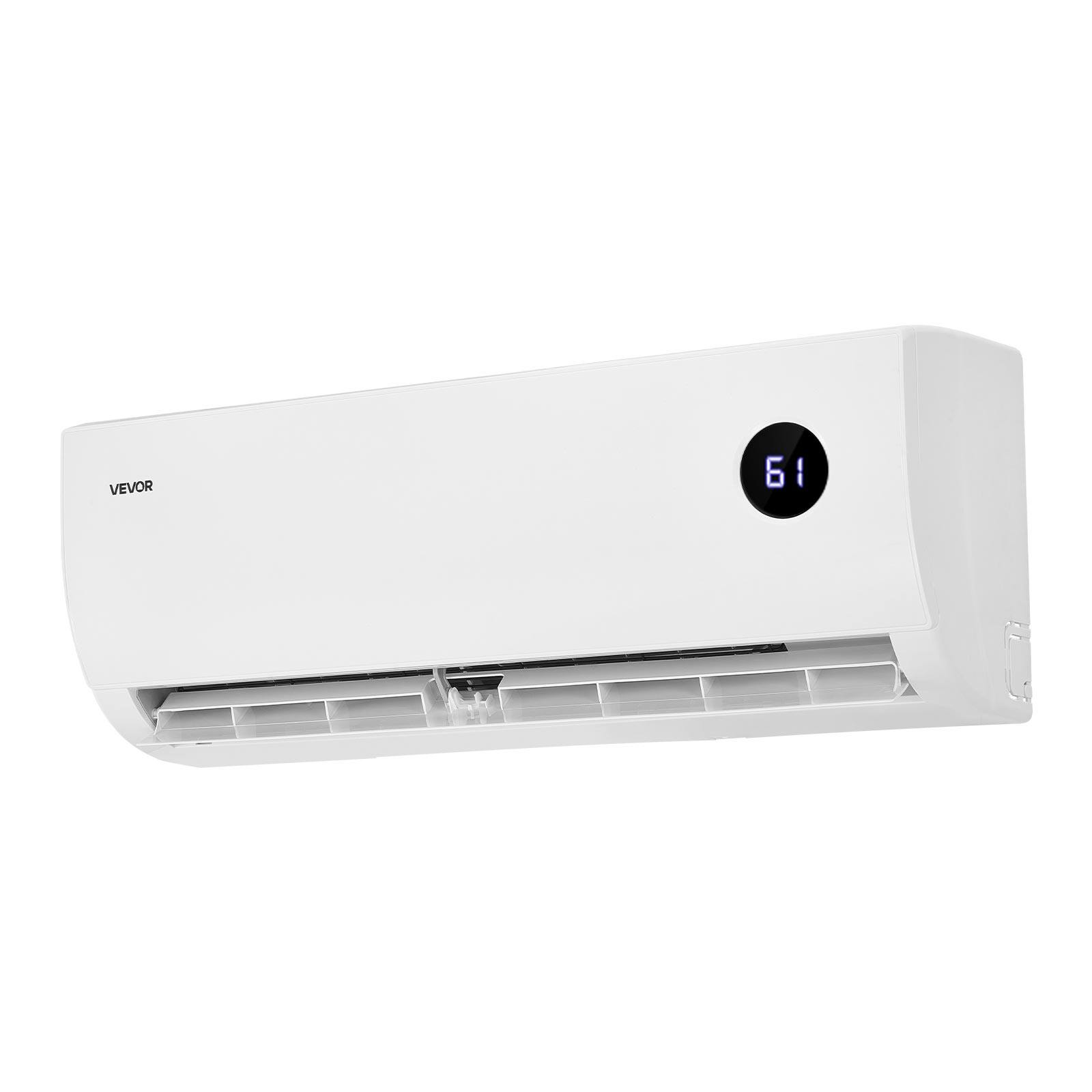 Alt View 5. VEVOR - Mini Split Air Conditioner, 12,000 BTU AC / 12,500 BTU Heat, 230V 19 SEER2 High Efficiency Energy Saving - White.
