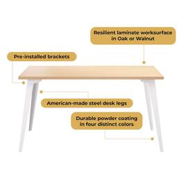 Orison - Office 27x57 Mid Century Modern Desk, Alpine Platinum Oak - White
