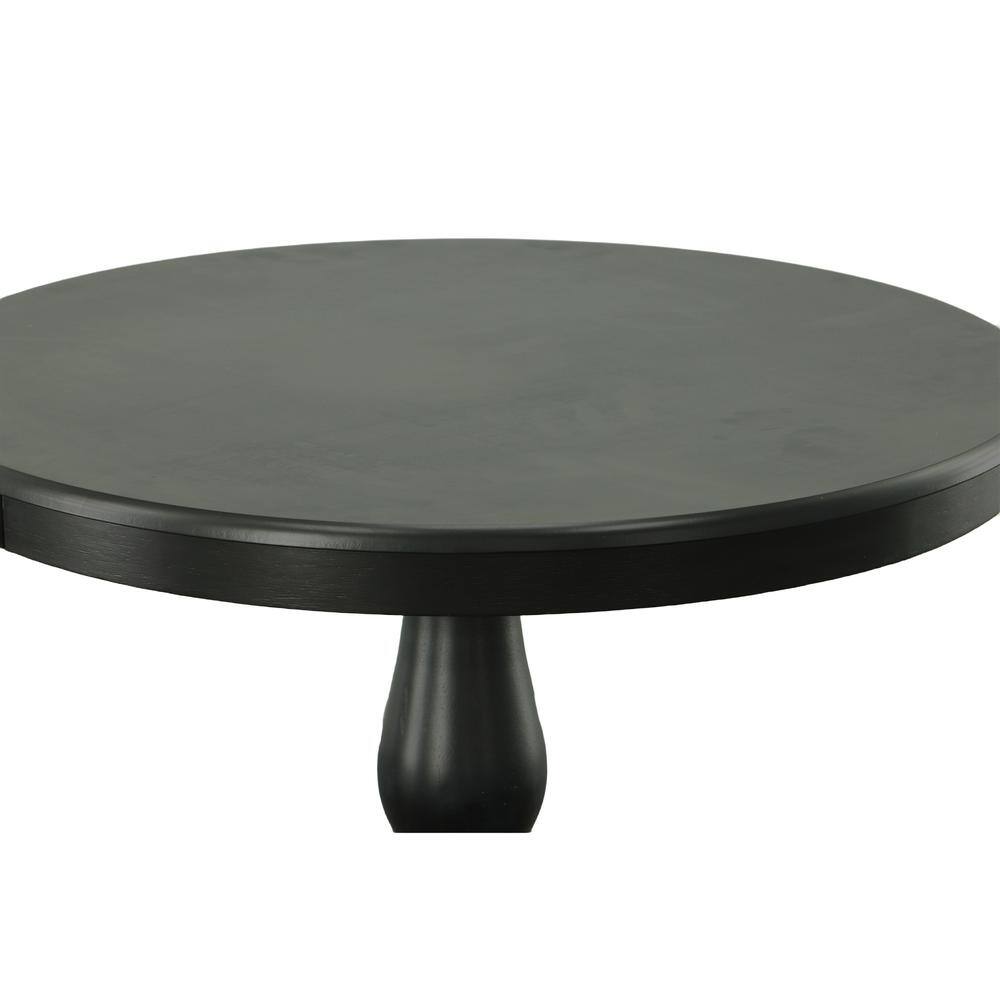 Alt View 2. Carolina Chair & Table - Fairview 36" Round Pedestal Dining Table - Antique Black - Black.