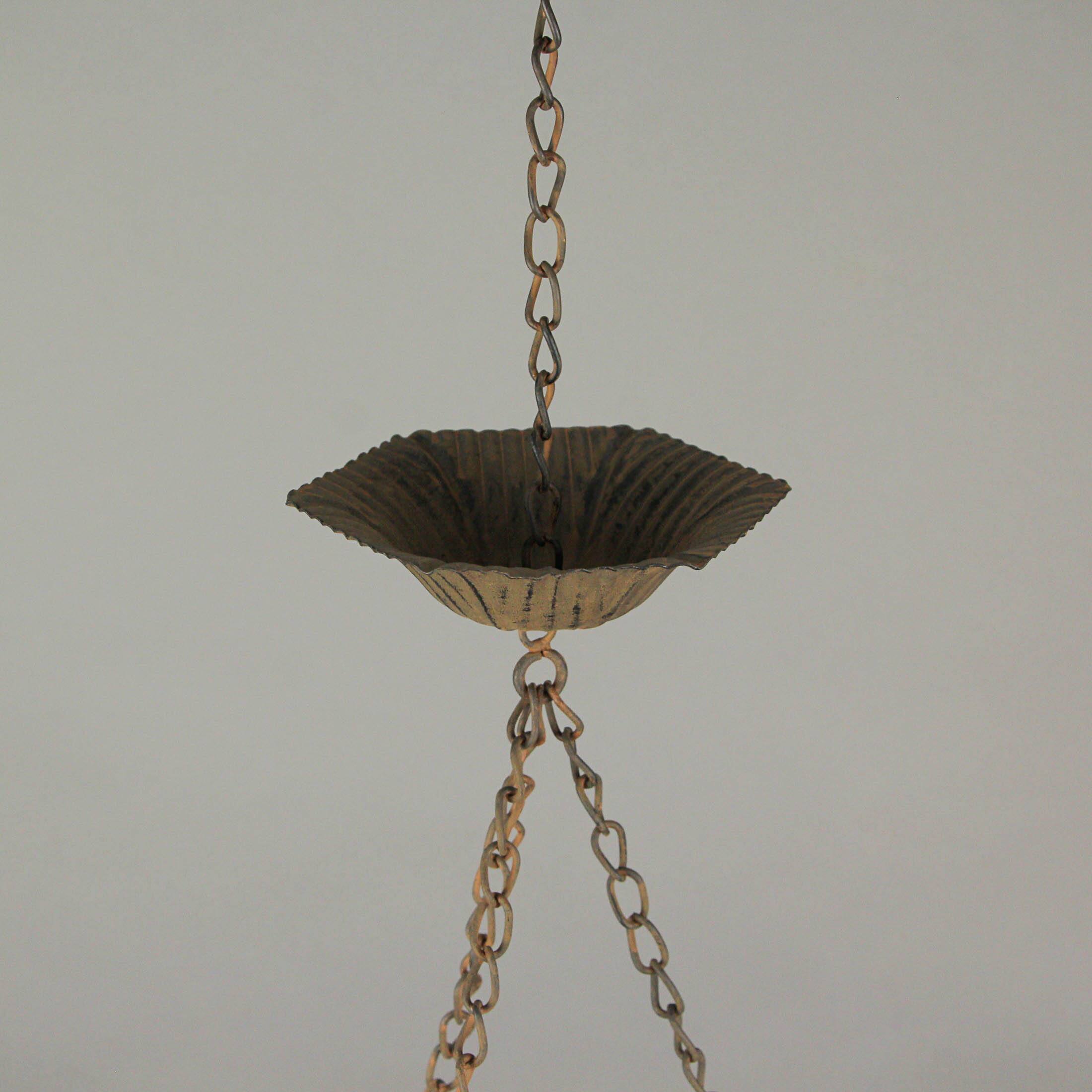 Alt View 2. Things2Die4 - 53 Inch Rust Metal Flower Rain Chain Bell Decorative Downspout Garden Decor - Brown.