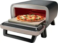 Ninja - Artisan Outdoor Pizza Oven, 12-inch, 3-minute Pizza, 700F Max Temperature, Electric Heat - Dark Gray - Front_Zoom