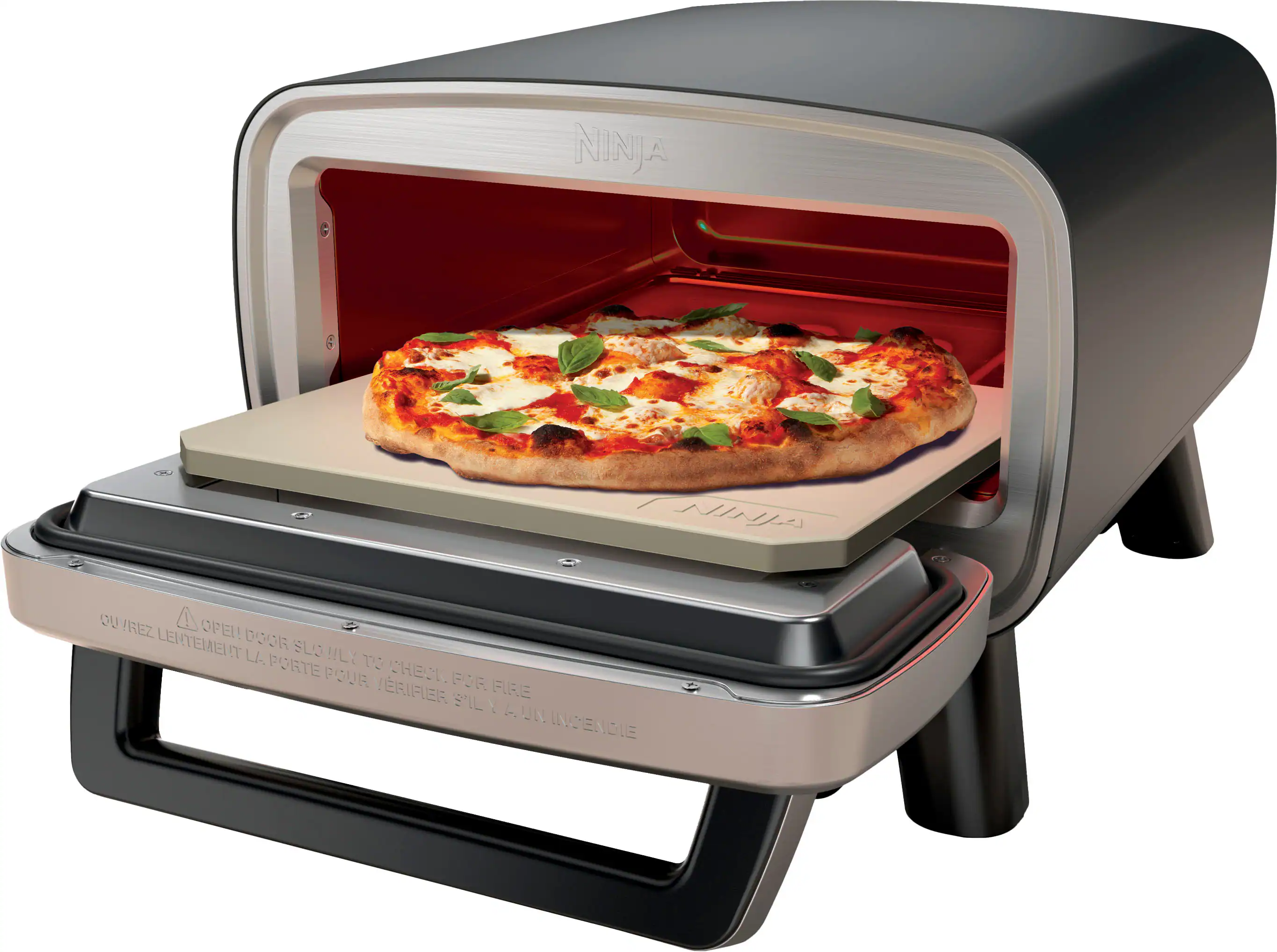 Ninja - Artisan Outdoor Pizza Oven, 12-inch, 3-minute Pizza, 700F Max Temperature, Electric Heat - Dark Gray