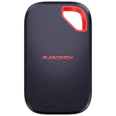 Front. SANDISK - Extreme 1TB Portable SSD External USB Type-C SSD, up to 2000MB/s, IP65 water / dust resistance - Black.