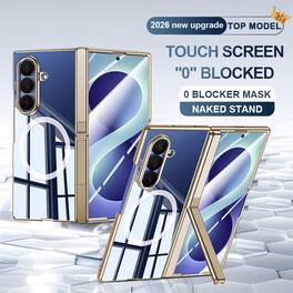 Dteck - Full Body Magnetic Case for Samsung Galaxy Z Fold8 Ultra with Invisible Kickstand, Built-in HD/Privacy Screen Protector - Gold